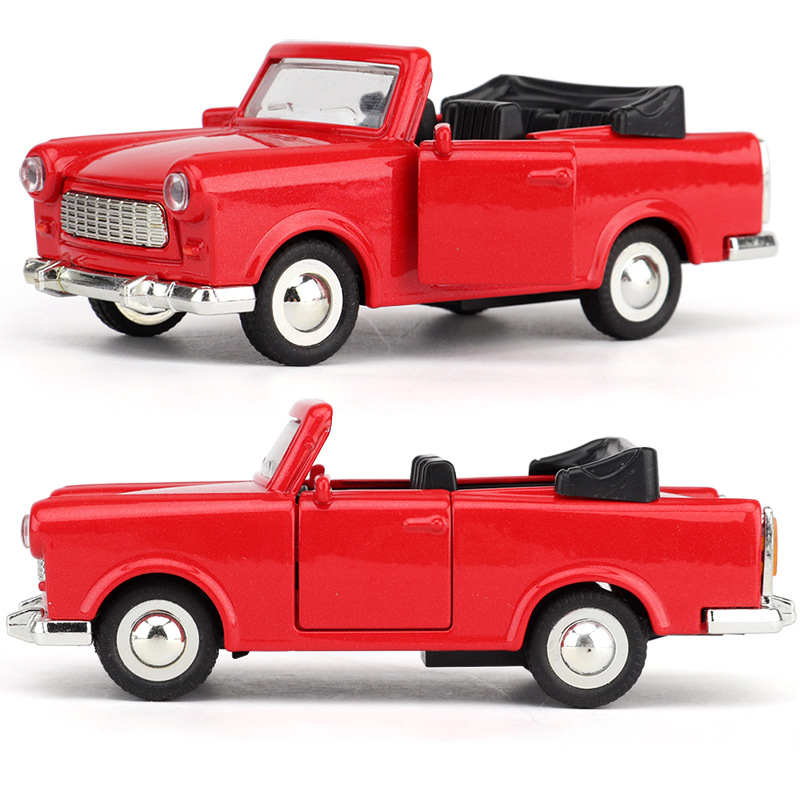 1:36 Scale Retro Pickup Truck Diecast - Pull-Back Alloy Toy with Opening Tailgate