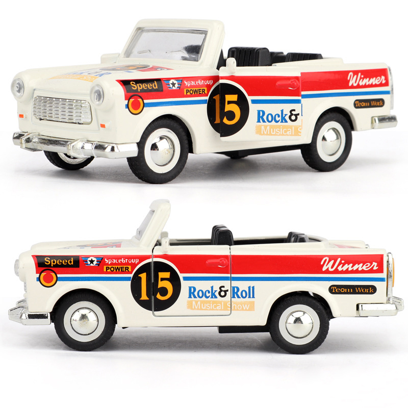 1:36 Scale Retro Pickup Truck Diecast - Pull-Back Alloy Toy with Opening Tailgate