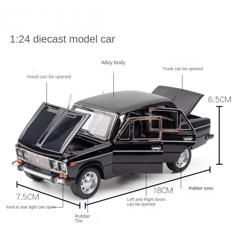 1:24 Scale Retro Classic Executive Sedan - Detailed Diecast Alloy Model Car