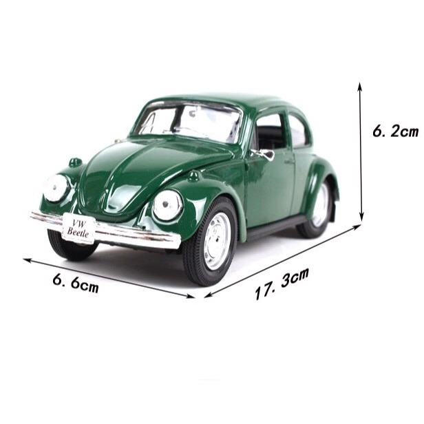 1:24 Scale Classic Beetle Diecast Model - Large Format Vintage Alloy Car