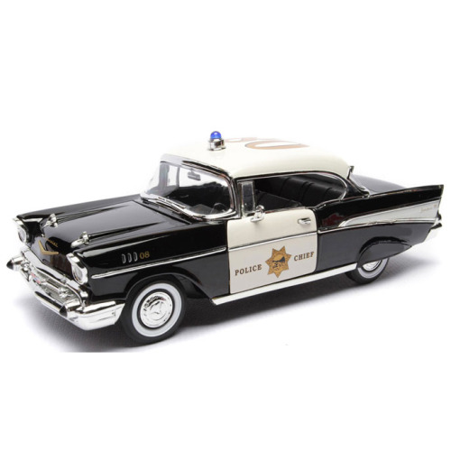 1:18 Vintage Police Cruiser Diecast Model - Classic Law Enforcement Alloy Car