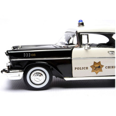 1:18 Vintage Police Cruiser Diecast Model - Classic Law Enforcement Alloy Car