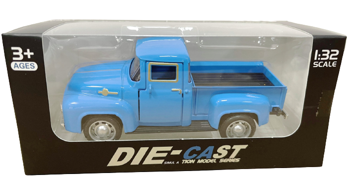 Retro Alloy Pickup Truck with Rubber Tires - Desktop Decor Toy