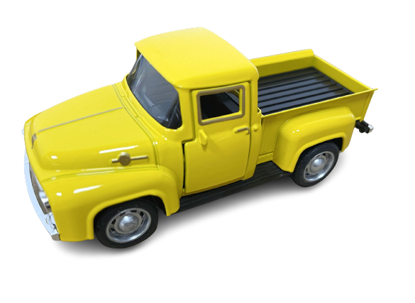 Retro Alloy Pickup Truck with Rubber Tires - Desktop Decor Toy