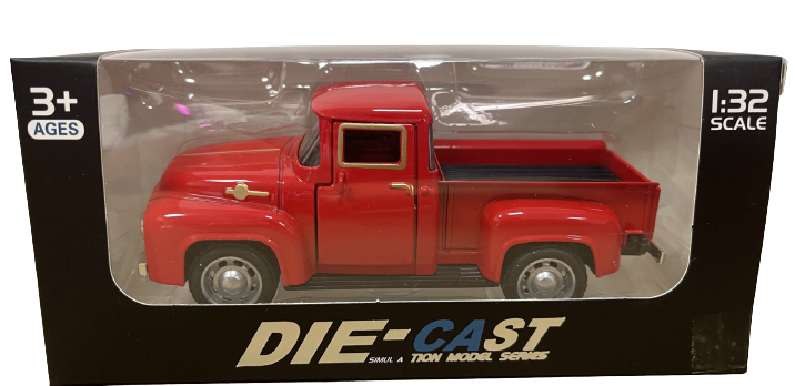 Retro Alloy Pickup Truck with Rubber Tires - Desktop Decor Toy