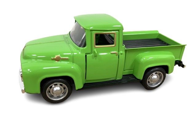 Retro Alloy Pickup Truck with Rubber Tires - Desktop Decor Toy