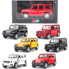 1:36 Off-Road Jeep Diecast Model - Rugged Alloy Toy with Pull-Back Function