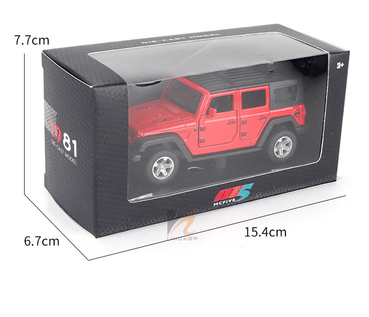 1:36 Off-Road Jeep Diecast Model - Rugged Alloy Toy with Pull-Back Function
