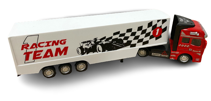 1/48 Pull-Back Container Truck - Diecast Alloy Toy with Friction