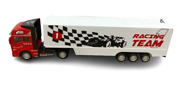 1/48 Pull-Back Container Truck - Diecast Alloy Toy with Friction