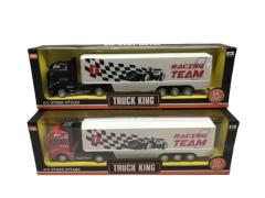 1/48 Pull-Back Container Truck - Diecast Alloy Toy with Friction