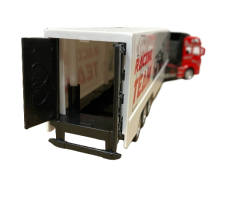 1/48 Pull-Back Container Truck - Diecast Alloy Toy with Friction