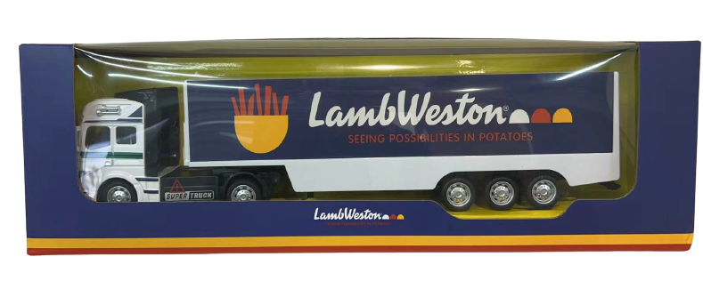1/48 Pull-Back Container Truck - Diecast Alloy Toy with Friction