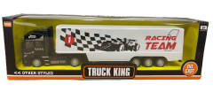 1/48 Pull-Back Container Truck - Diecast Alloy Toy with Friction