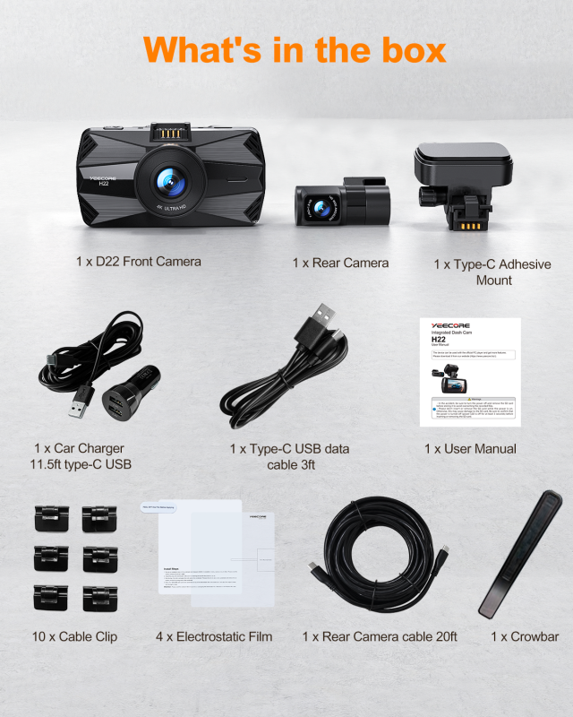 H22 4K Dual dash cam