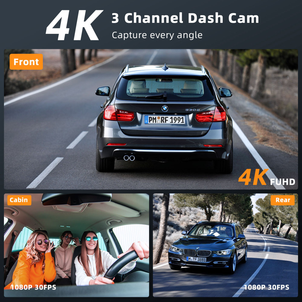 D53 3 Channel dash cam