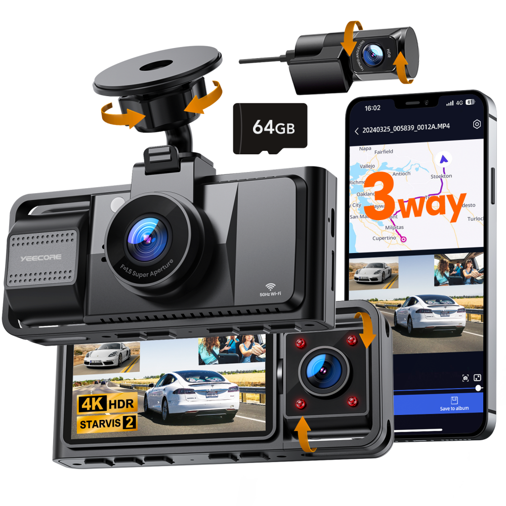 3 CHANNEL DASH CAM