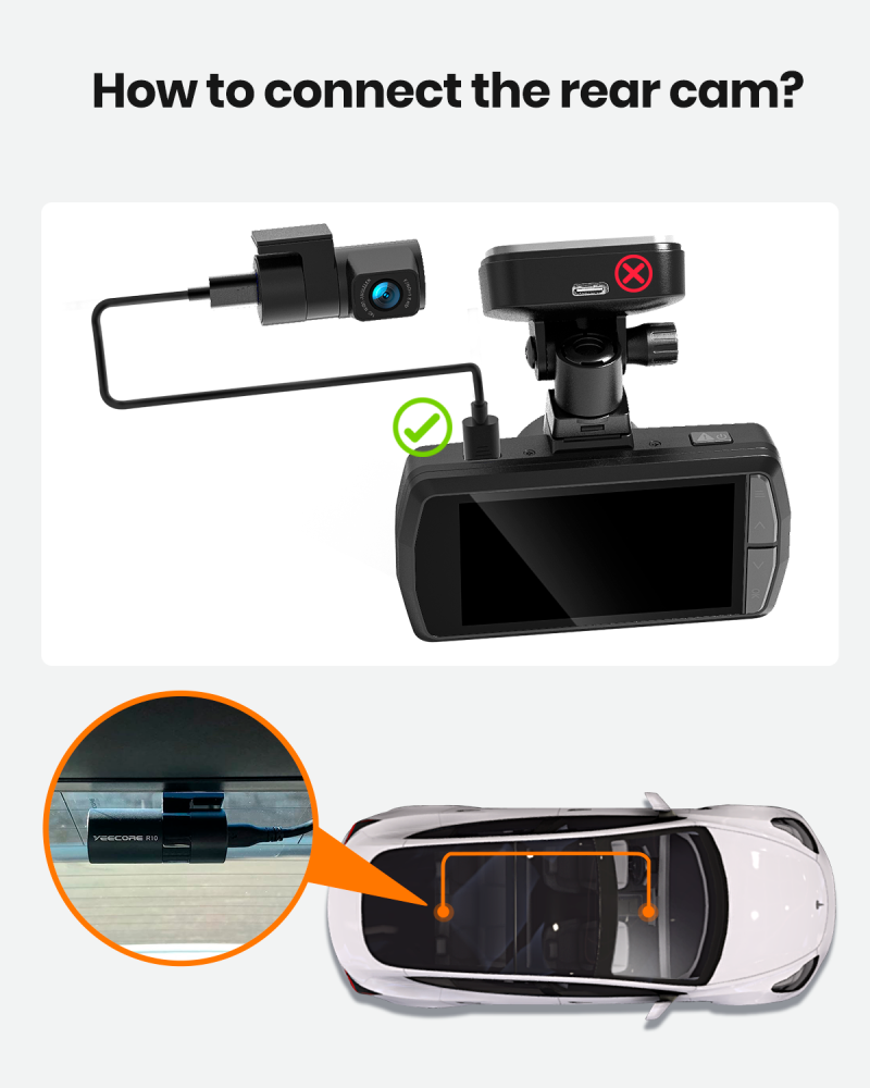 YEECORE D22, D21, H22, D53 Adjustable Rear Camera with 20ft Cable