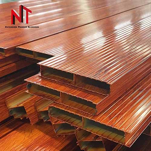 Wood grain transfer aluminium profile