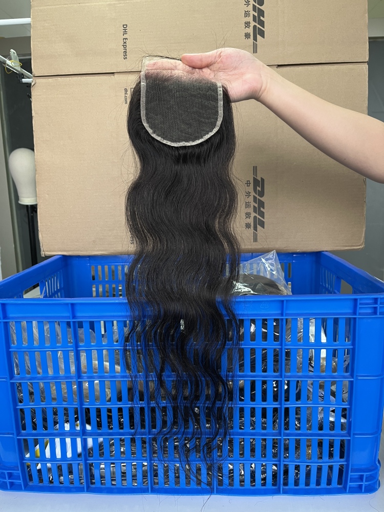 Dima 100% Unprocessed Raw Hair Indian Wavy 4x4 Transparent Lace Closure