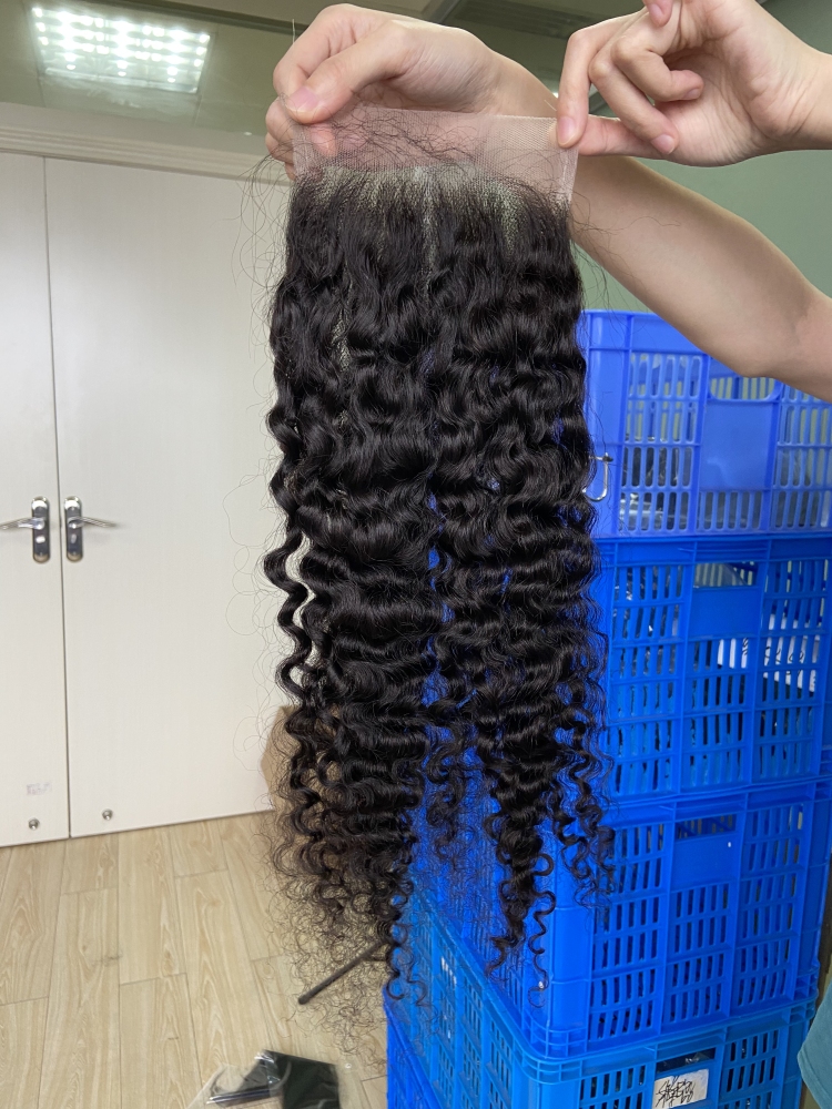 Dima Indian Curly 4x4 Transparent Lace Closure Raw Hair