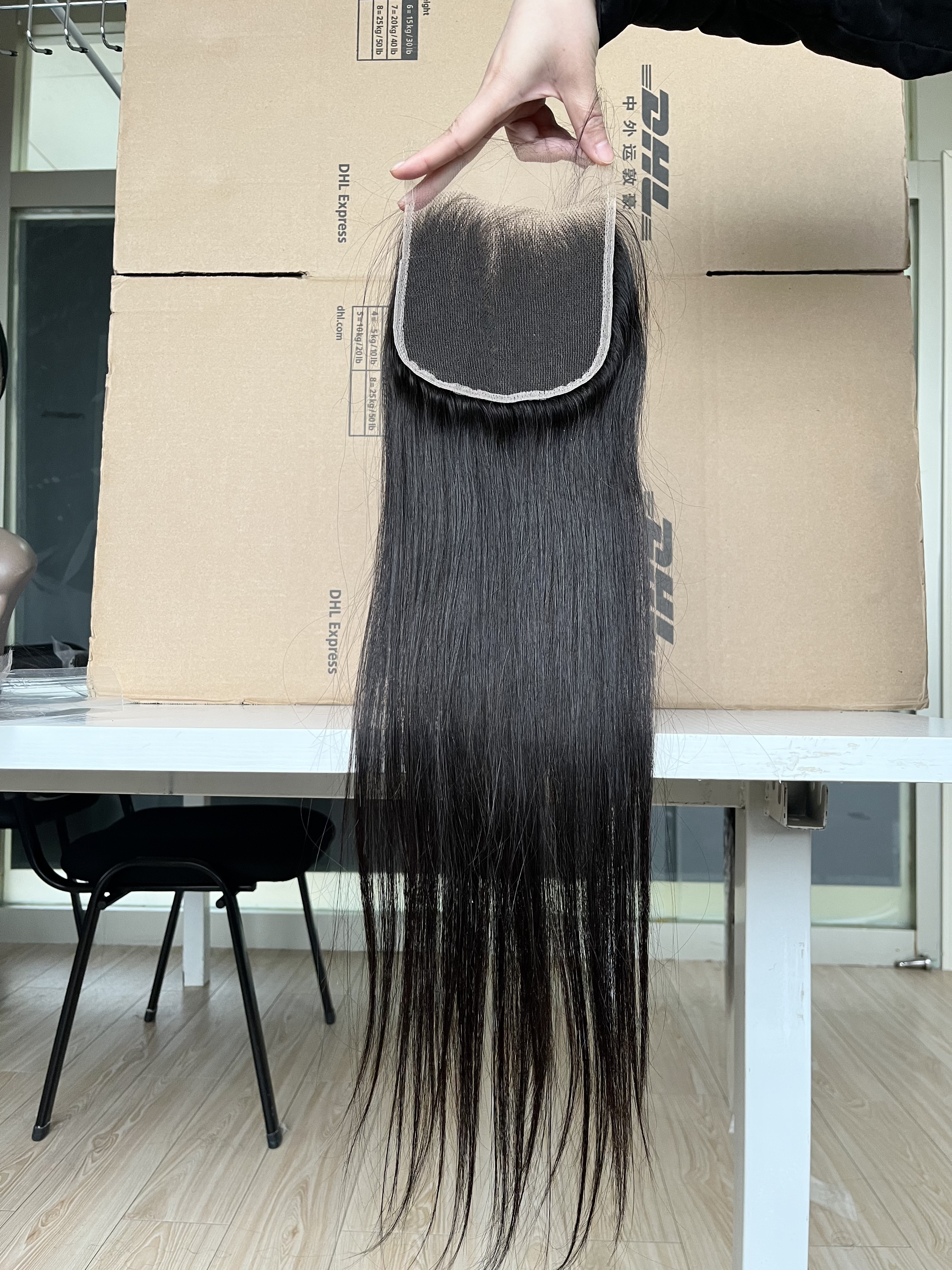 Dima Hair Straight Raw Hair 4x4 Transparent Lace Closure