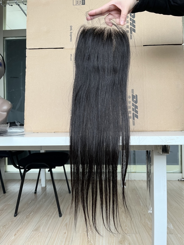Dima Hair Straight Raw Hair 4x4 Transparent Lace Closure