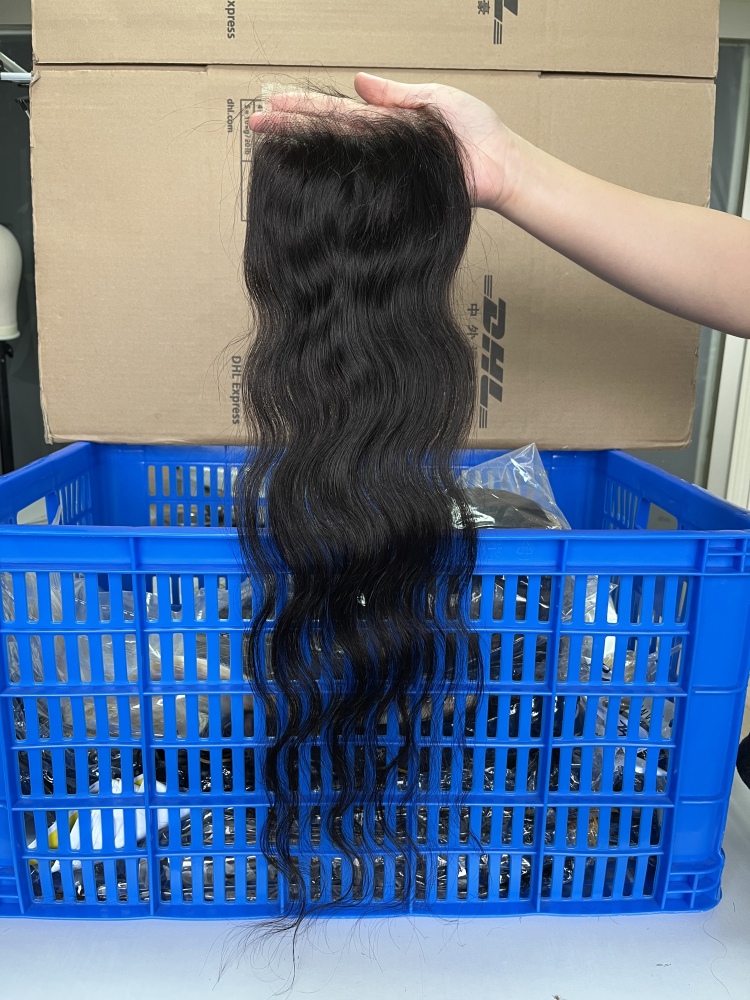 Dima 100% Unprocessed Raw Hair Indian Wavy 4x4 Transparent Lace Closure