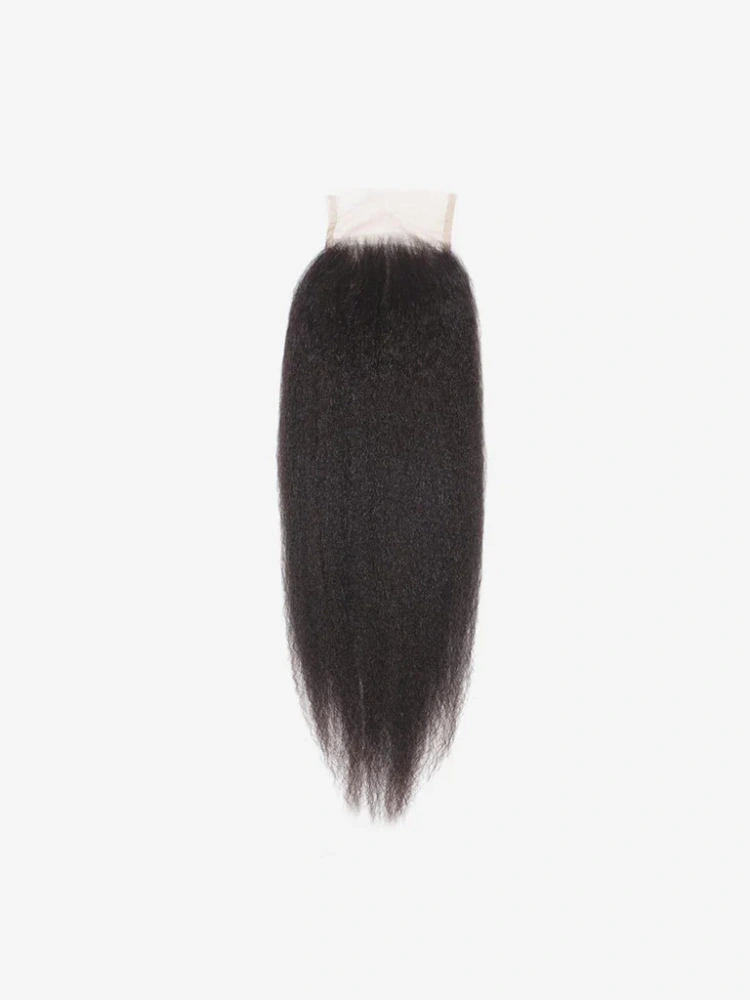 Dima Best Kinky Straight Brazilian Hair 4x4 Transparent Lace Closure