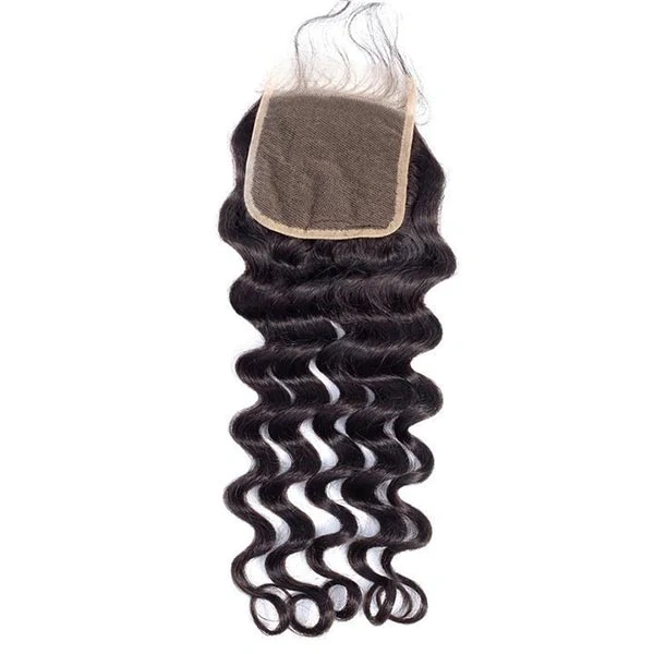 Dima Brazilian Loose Deep Human Hair Extension Free Part 6x6 Transparent Lace Closure