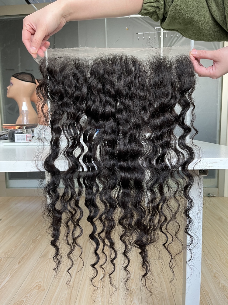 Dima 13x6 Transparent Lace Frontal Burmese Curly Raw Hair