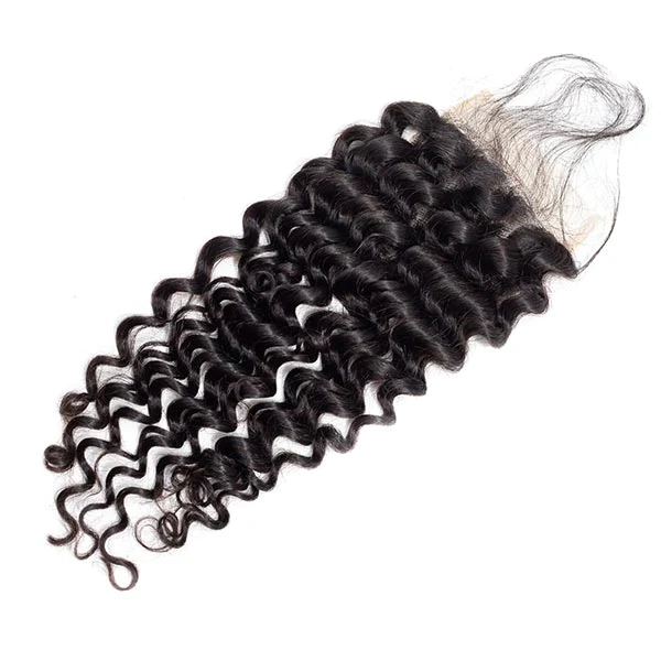 Dima 4x4 Transparent Lace Closure High Quality Brazilian Deep Wave Hair