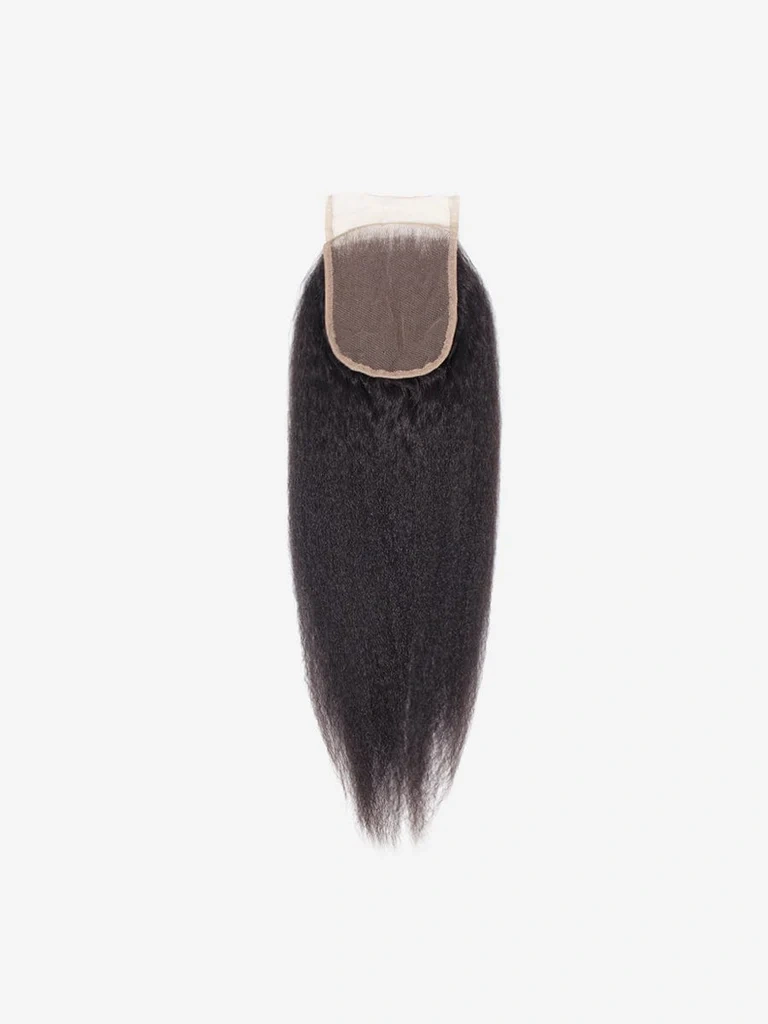 Dima Best Kinky Straight Brazilian Hair 4x4 Transparent Lace Closure
