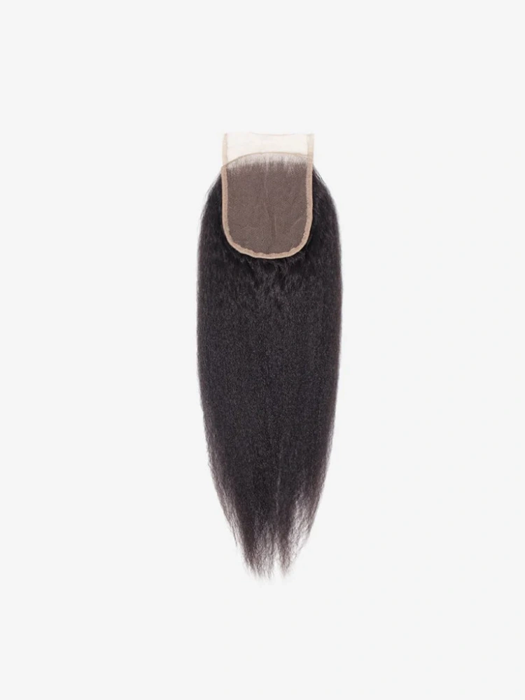 Dima Best Kinky Straight Brazilian Hair 4x4 Transparent Lace Closure