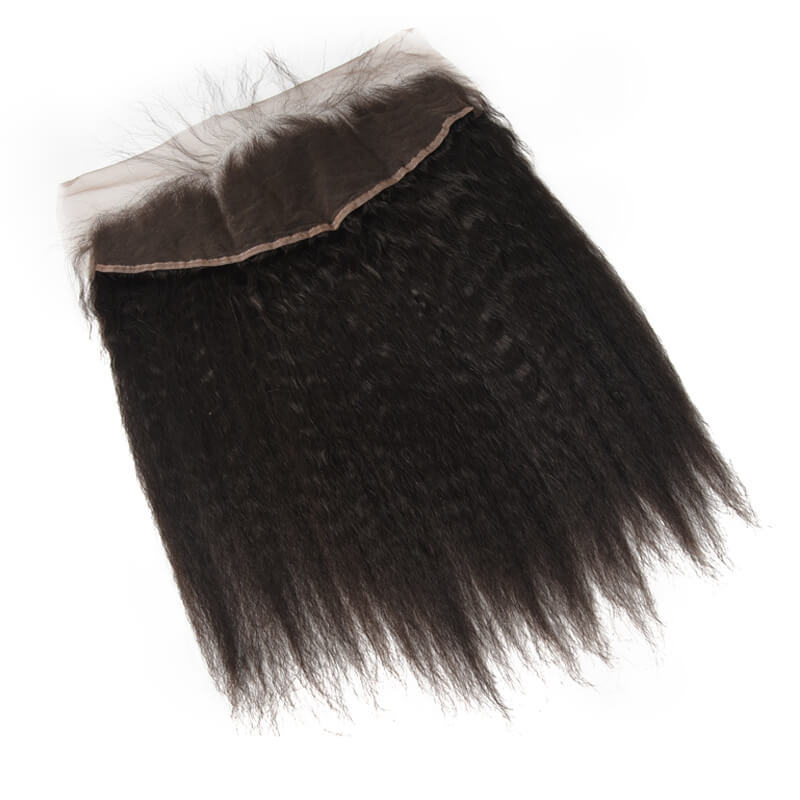 Dima Brazilian Kinky Straight 13x6 Transparent Lace Frontal Ear to Ear