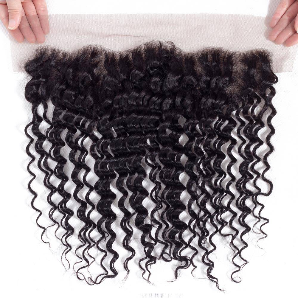 Dima Unprocessed 12A Brazilian Hair Deep Wave 13x6 Transparent Lace Frontal