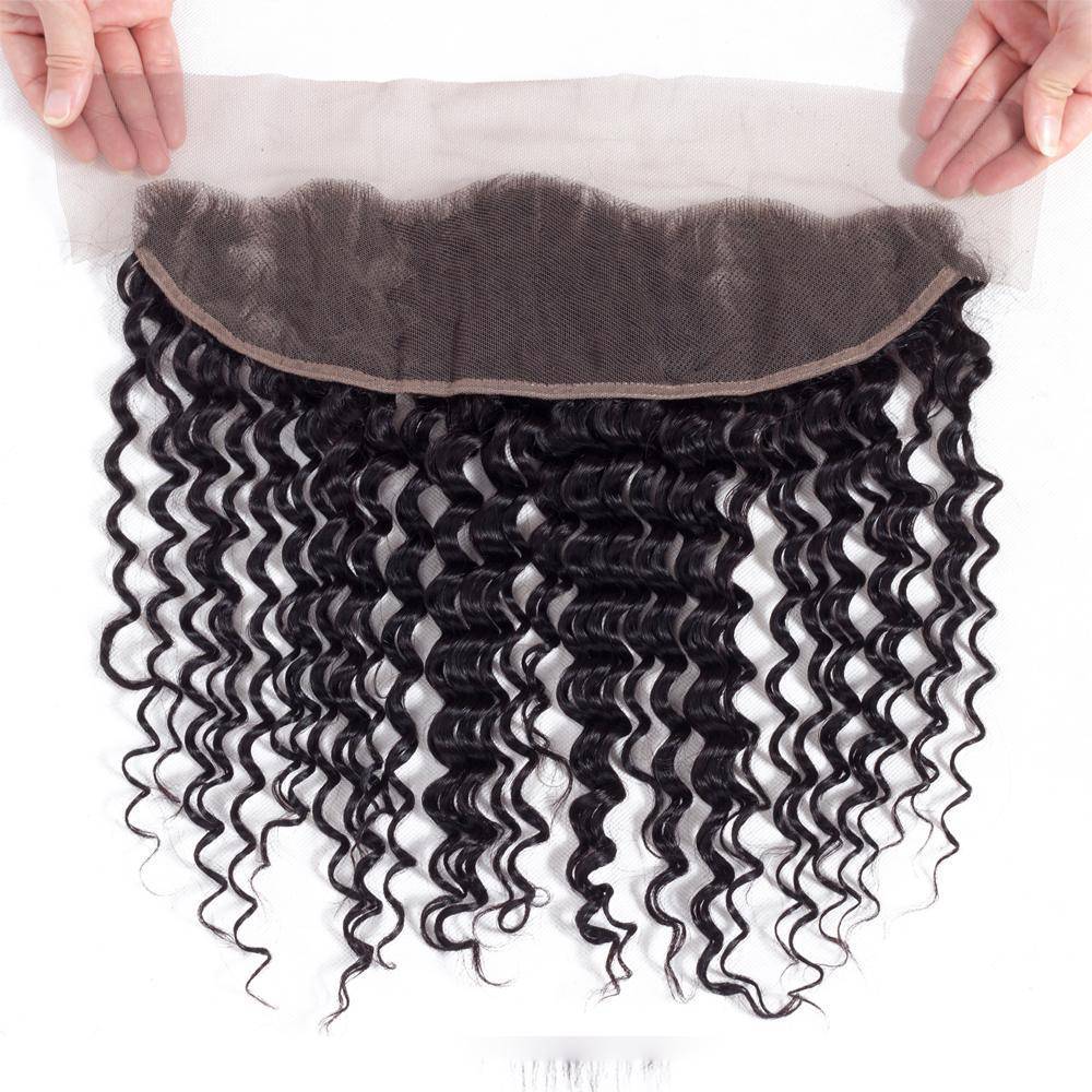 Dima Unprocessed 12A Brazilian Hair Deep Wave 13x6 Transparent Lace Frontal