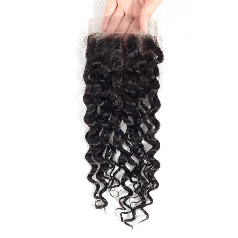 Dima Brazilian 4x4 Water Wave Transparent Lace Closure Mink Human Hair
