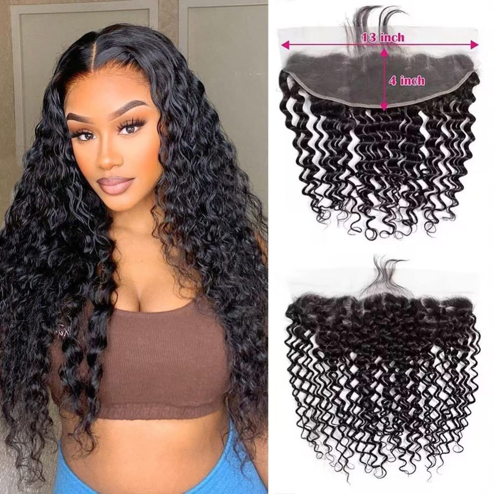 Dima Deep Wave 12A Brazilian Virgin Hair 13x4 Ear to Ear Transparent Lace Frontal