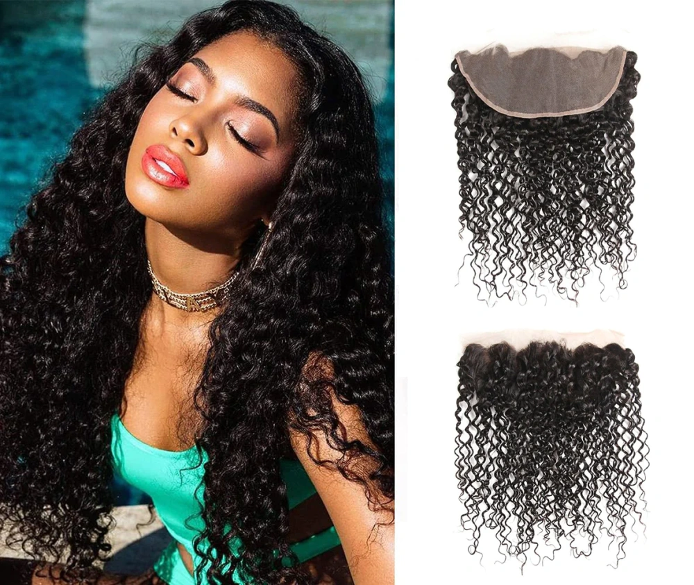 Dima 12A Brazilian Virgin Hair Jerry Curly 13x4 Transparent Lace Frontal
