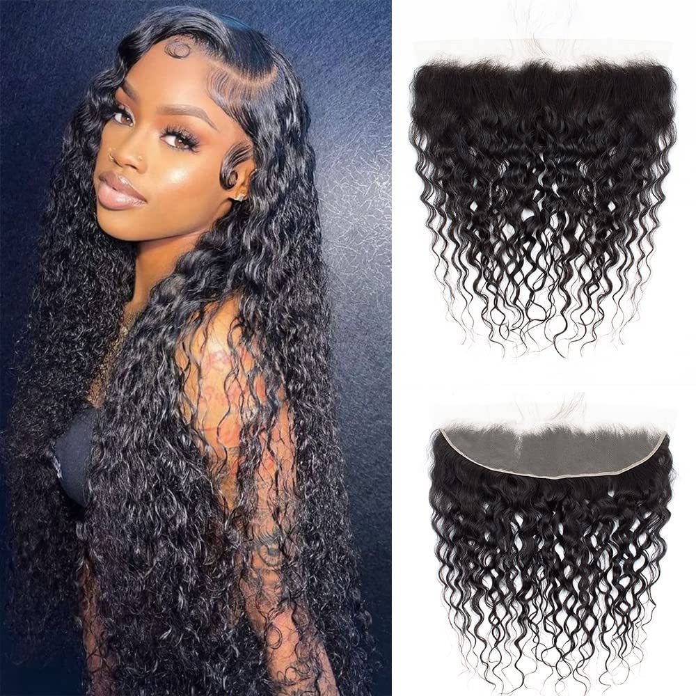 Dima 12A Brazilian Hair Water Wave Free Part 13x6 Transparent Lace Frontal