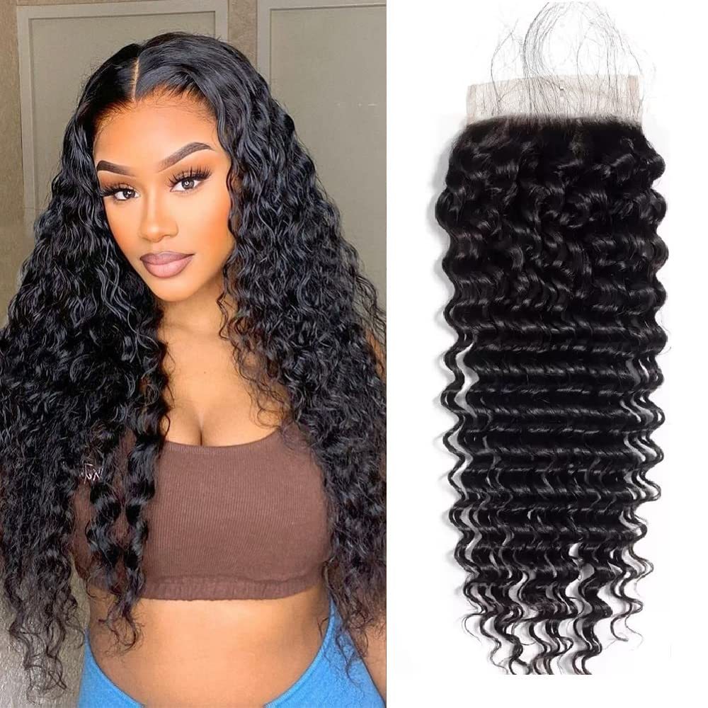 Dima Brazilian Deep Wave 6x6 Transparent Lace Closure Mink Human Hair