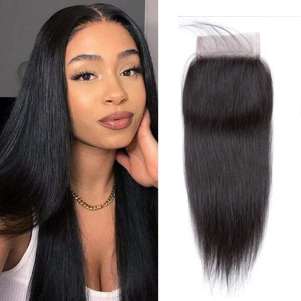 Dima Straight Brazilian 5x5 Transparent Lace Closure Free Part Middle Part Three Part On Sale