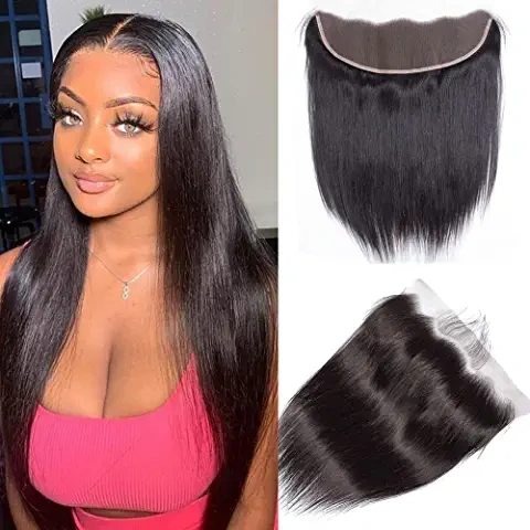 Dima Straight Brazilian Virgin Hair 13x4 Transparent Lace Frontal Natural Color