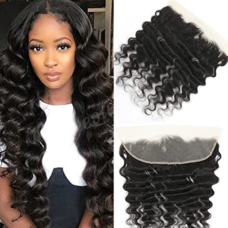 Dima Brazilian Virgin Hair Loose Deep 13x4 Transparent Lace Frontal Natural Color