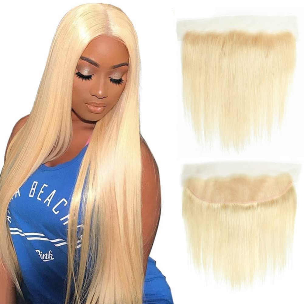 Dima 613 Blonde Color Straight Virgin Human Hair 13x4 Ear to Ear Transparent Lace Frontal
