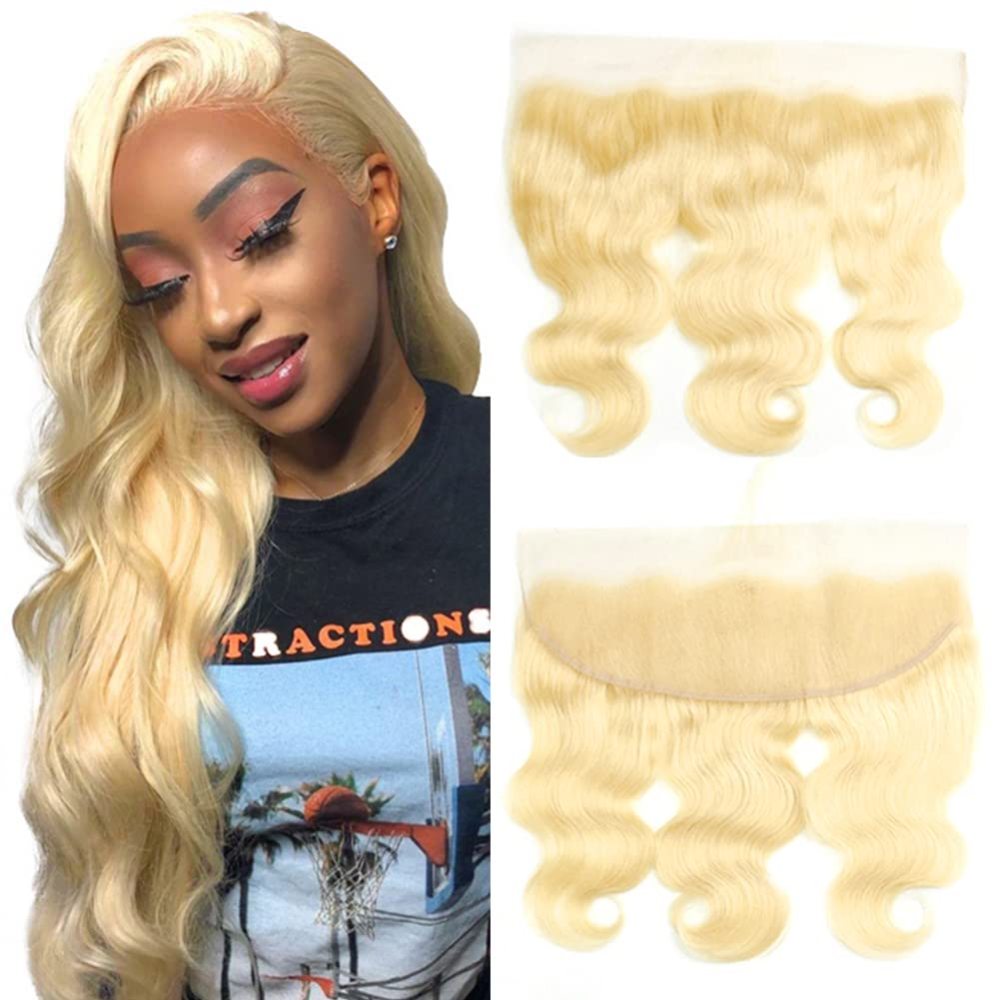 Dima 613 Blonde Color Virgin Human Hair Body Wave 13x6 Transparent Lace Frontal