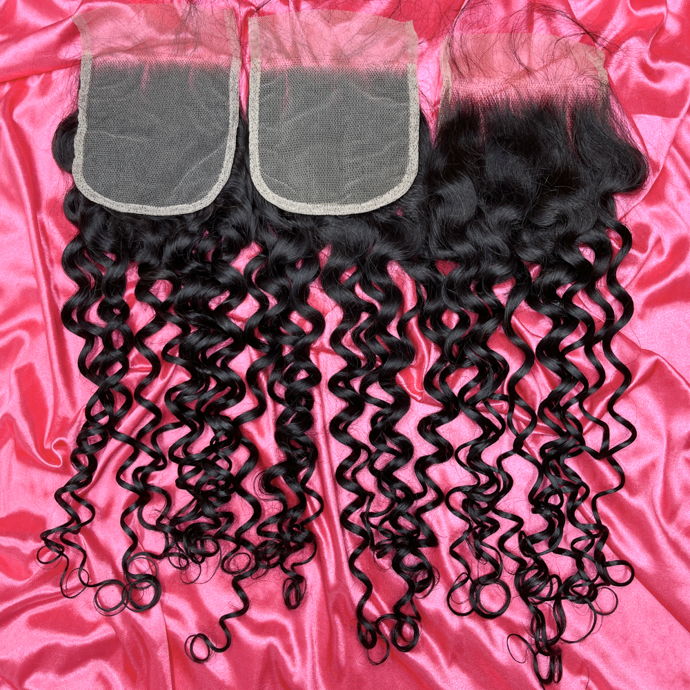 Dima Brazilian Virgin Hair Water Wave 12A Hair 5x5 Transparent Lace Closure