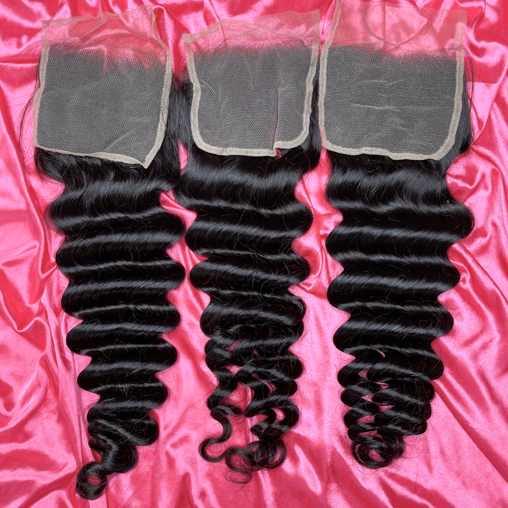 Dima Brazilian Virgin Hair Water Wave 12A Hair 5x5 Transparent Lace Closure