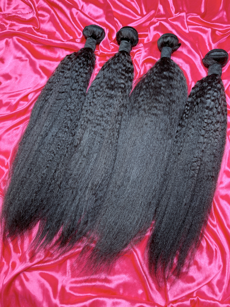 Dima Kinky Straight 3 Bundles/Pack Brazilian Human Virgin Hair Extensions